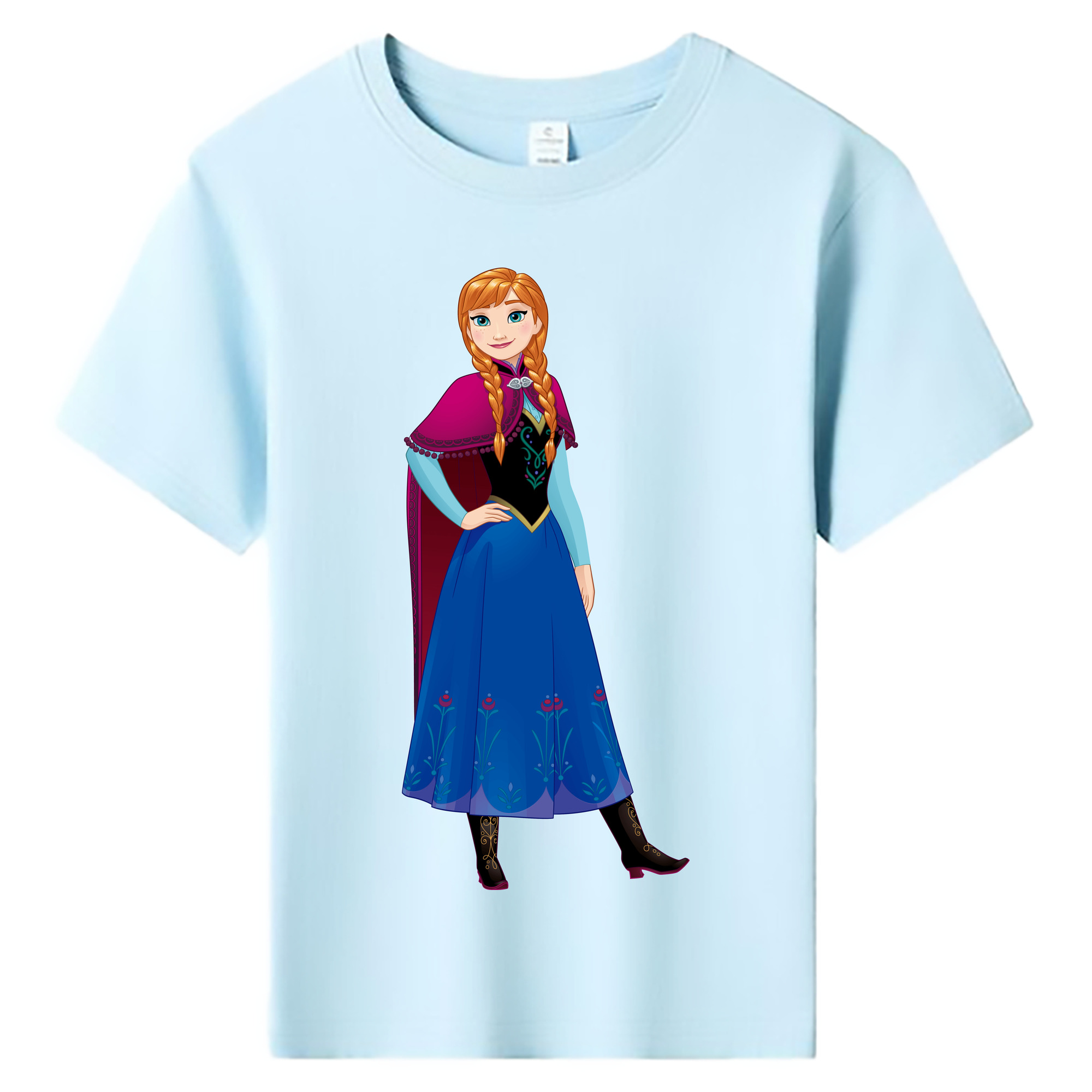 （画像用） アナと雪の女王 アンナ エルサ Frozen Anna Elsa 綿100％キッズTシャツ（フロントプリント）